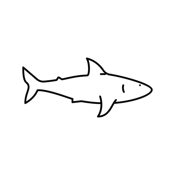 Ikona vektoru čáry oceánu žraloka — Stockový vektor