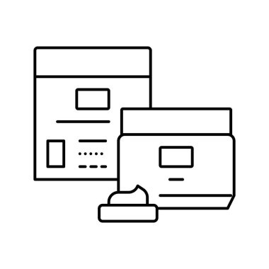 krem kabı çizgisi vektör çizimi