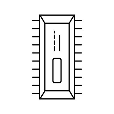 mikroçip yarı iletken imalat hattı ikon vektör çizimi