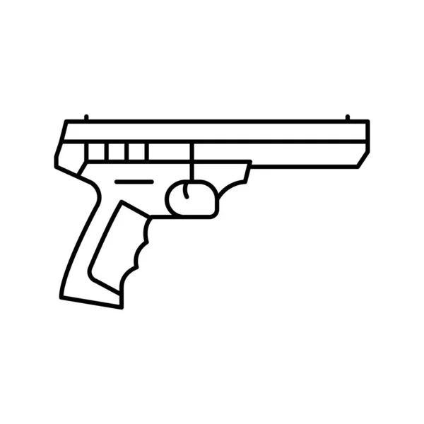 Rimfire linea fucile icona vettoriale illustrazione — Vettoriale Stock