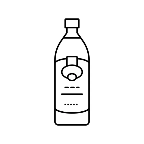 Öl Olivenflasche Linie Symbol Vektor Illustration — Stockvektor