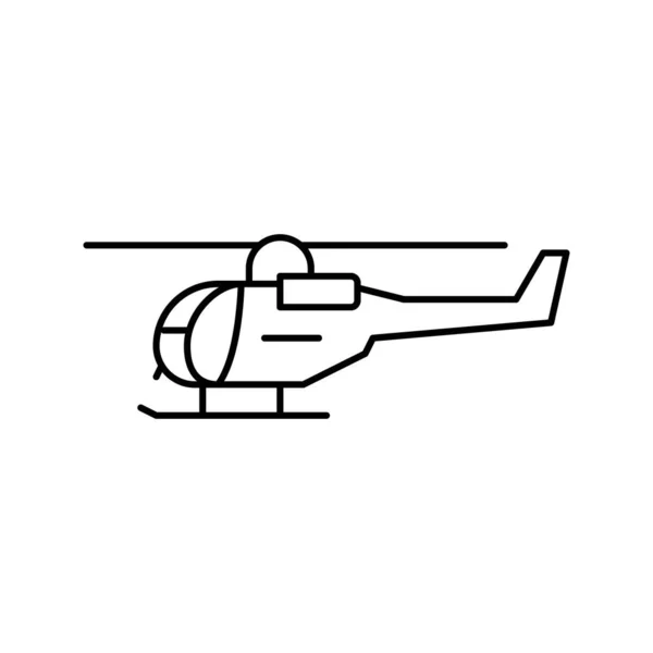 Helikopter uçuş okulu çizgisi vektör illüstrasyonu — Stok Vektör