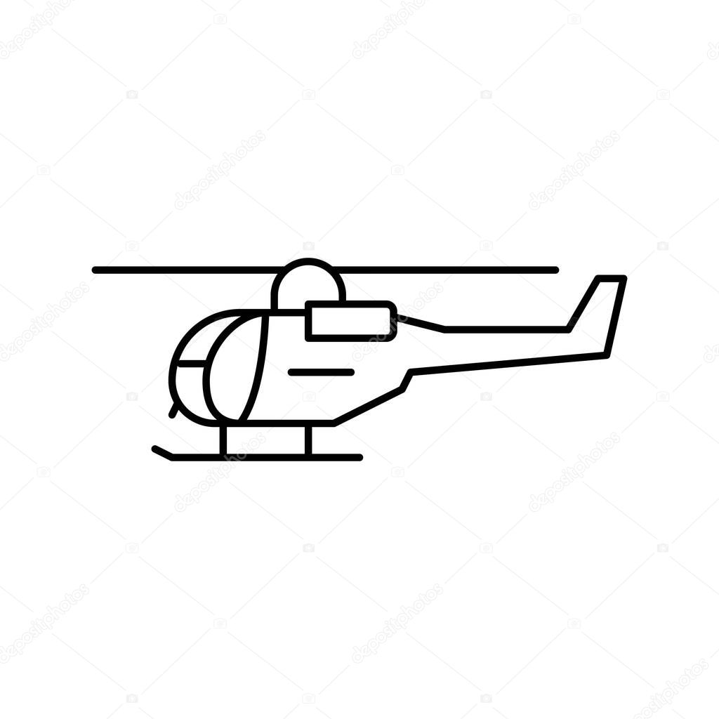helicopter flight school line icon vector illustration