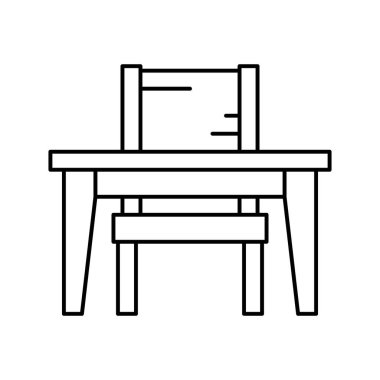 Anaokulu çizgi ikonu vektör illüstrasyonu öğrenimi