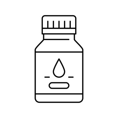 şurup farmasötik üretim hattı ikon vektör illüstrasyonu