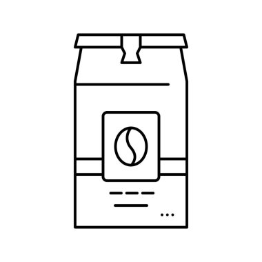 Kahve kutusu çizgisi ikonu vektör illüstrasyonu
