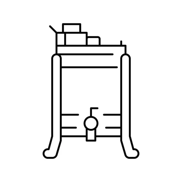 Miel extractor apicultura línea icono vector ilustración — Vector de stock