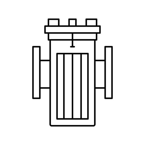 Equipo de filtro de agua línea icono vector ilustración — Vector de stock