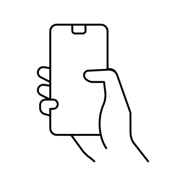 Dedo deslizando en la línea de pantalla del teléfono icono de la ilustración vector — Vector de stock