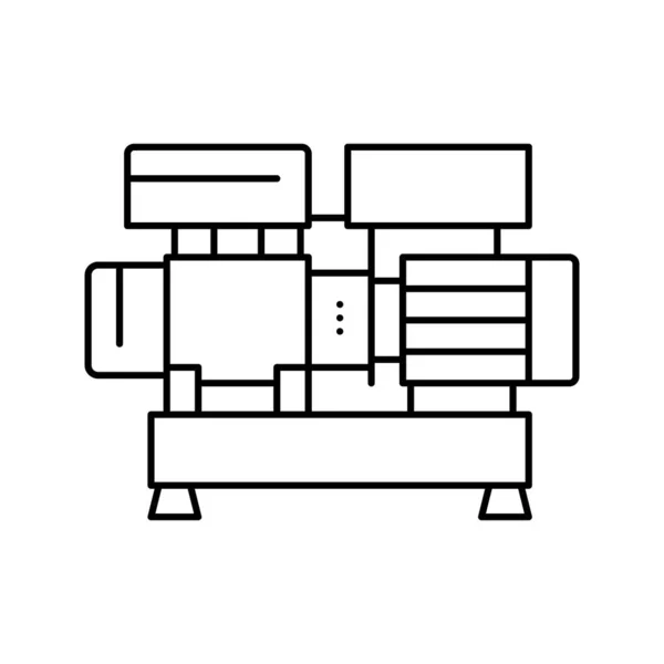 Centrifugalluftkompressor linje ikon vektor illustration — Stock vektor