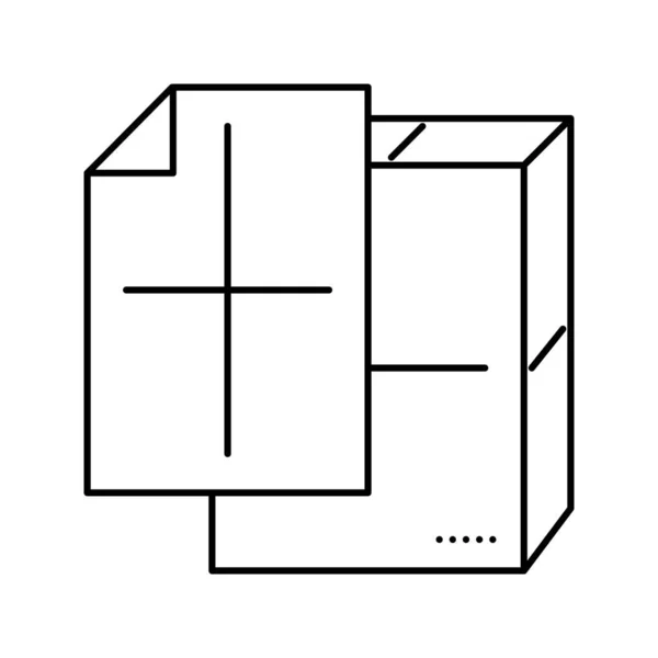 Línea de papel manilla icono vector ilustración — Vector de stock