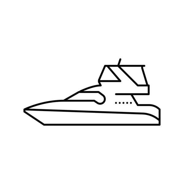 Sedan ponte barco linha ícone vetor ilustração — Vetor de Stock