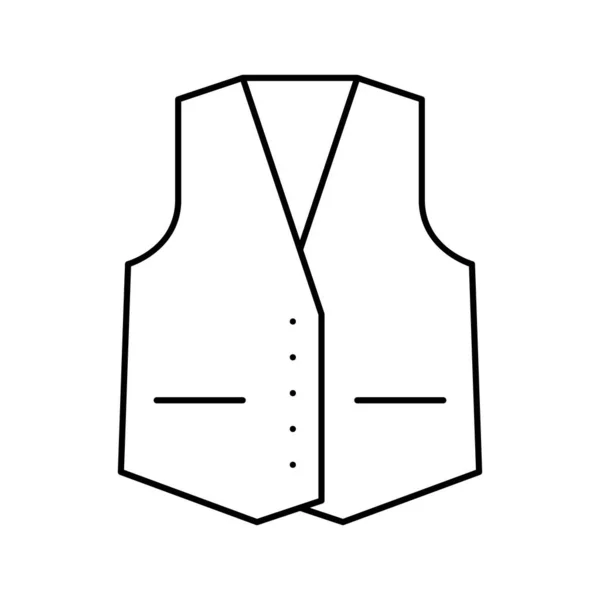 Väst formalwear textil kläder linje ikon vektor illustration — Stock vektor