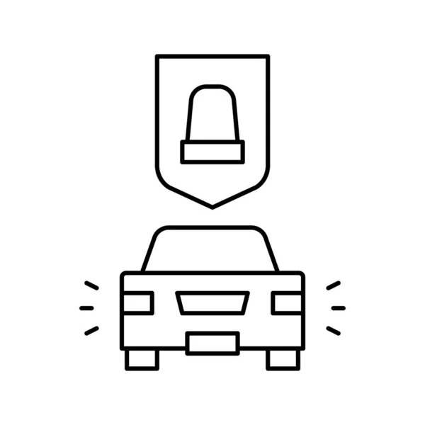 Alarm Auto schützen Gerät Linie Symbol Vektor Abbildung — Stockvektor