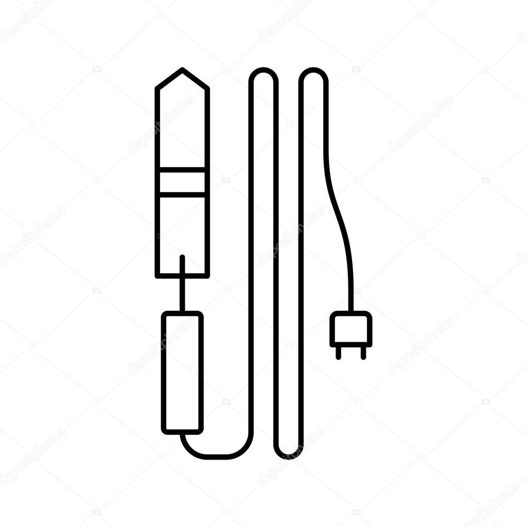electric knife beekeeping line icon vector illustration