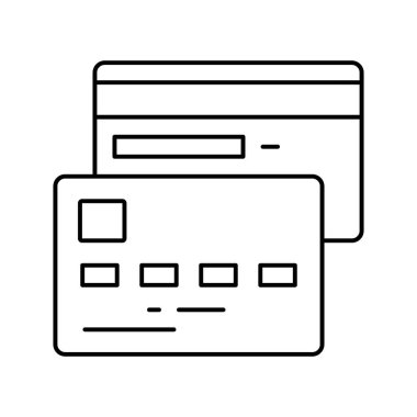 Kredi kartı çizgisi vektör illüstrasyonu