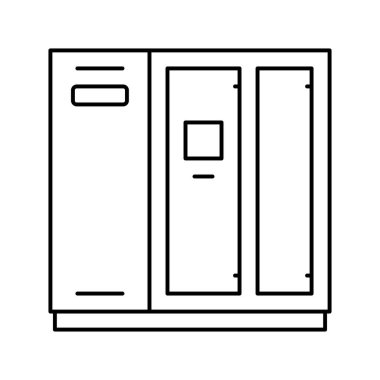 lamellar hava kompresör çizgisi ikon vektör çizimi