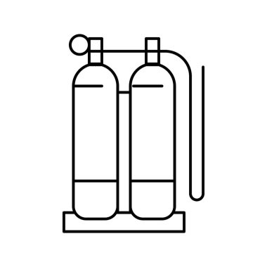 kaynak hattı ikon vektör illüstrasyonu için gaz silindirleri