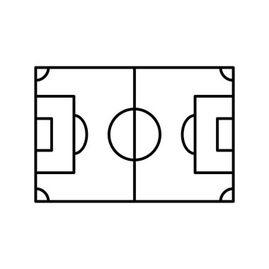 alan futbol çizgisi ikon vektör illüstrasyonu