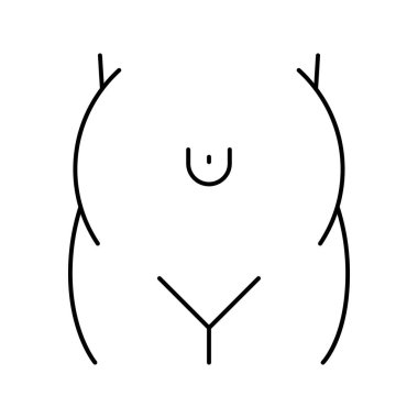 umbilikal fıtık hastalığı çizgisi ikon vektör çizimi