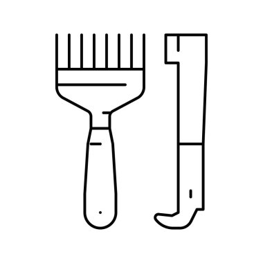 el araçları arıcılık çizgi ikon vektör illüstrasyonu