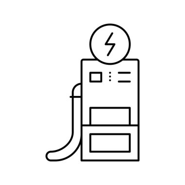 operatör yakıt ikmali, benzin istasyonu çalışanı servis hattı ikon vektör illüstrasyonu