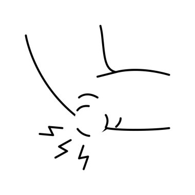 bursitis hastalığı çizgisi ikon vektör çizimi