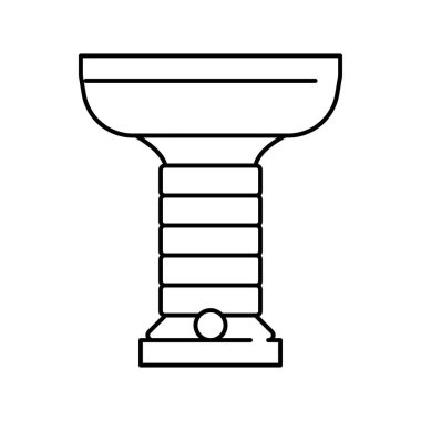 Nargile kase çizgisi ikon vektör illüstrasyonu