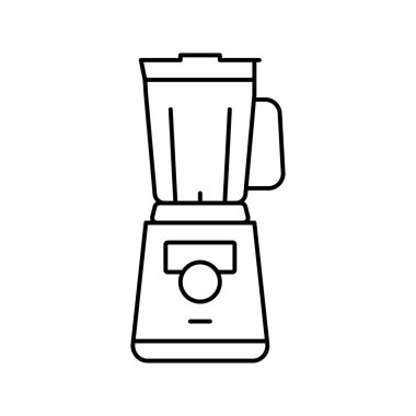 Lezzetli kahve çizgisi ikonu çizimi hazırlamak için karıştırıcı aygıtı