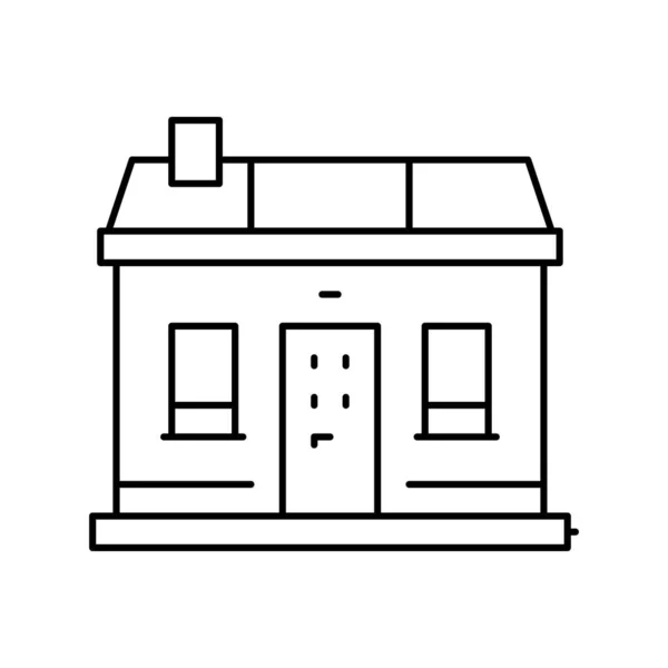 Pequeña casa casa línea icono vector ilustración — Archivo Imágenes Vectoriales