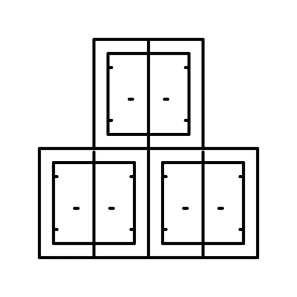 Illustrazione vettoriale dell'icona della linea della porta dello stack container — Vettoriale Stock