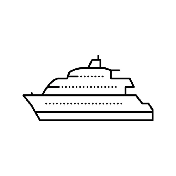 Motor iate barco linha ícone vetor ilustração —  Vetores de Stock