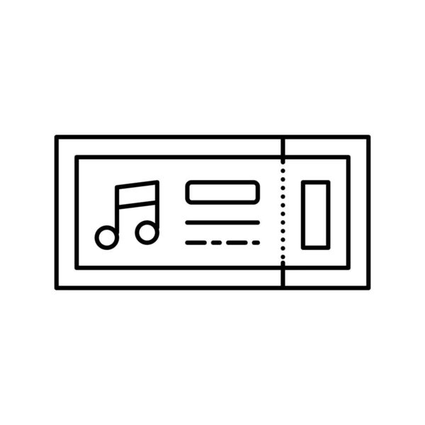 Entrada en la línea del festival de música icono vector ilustración — Vector de stock