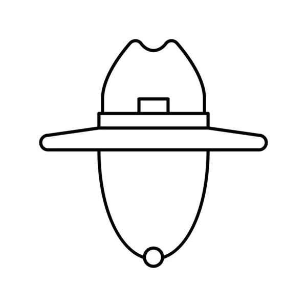 Καπέλο κηπουρική γραμμή εικονίδιο διάνυσμα απεικόνιση — Διανυσματικό Αρχείο