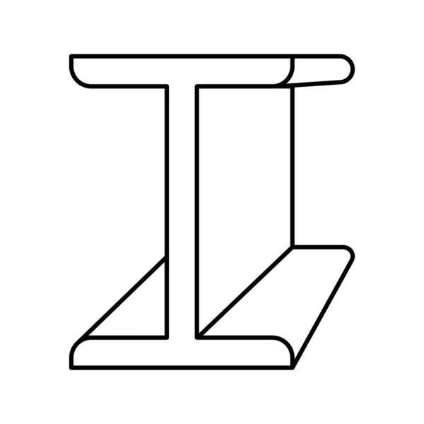 Balken Metall Profil Linie Symbol Vektor Illustration — Stockvektor