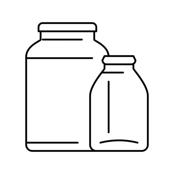 Bocal verre ligne de production icône vectoriel illustration — Image vectorielle