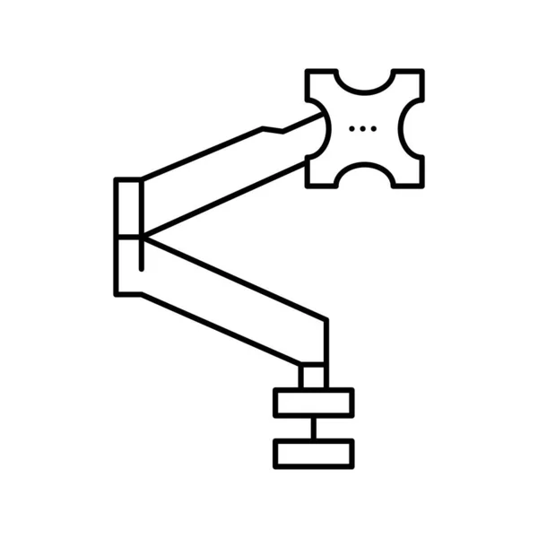 Monitor brazo línea icono vector ilustración — Archivo Imágenes Vectoriales