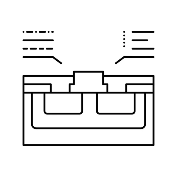Características linha semicondutor ícone vetor ilustração — Vetor de Stock