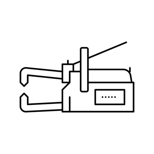 Electrodo no consumible línea de soldadura icono vector ilustración — Archivo Imágenes Vectoriales