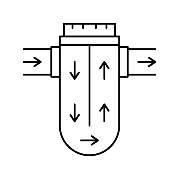 Proceso de filtración de agua línea icono vector ilustración — Vector de stock