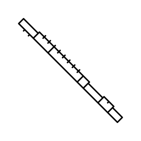 Fluit muziek spelen instrument lijn pictogram vector illustratie — Stockvector