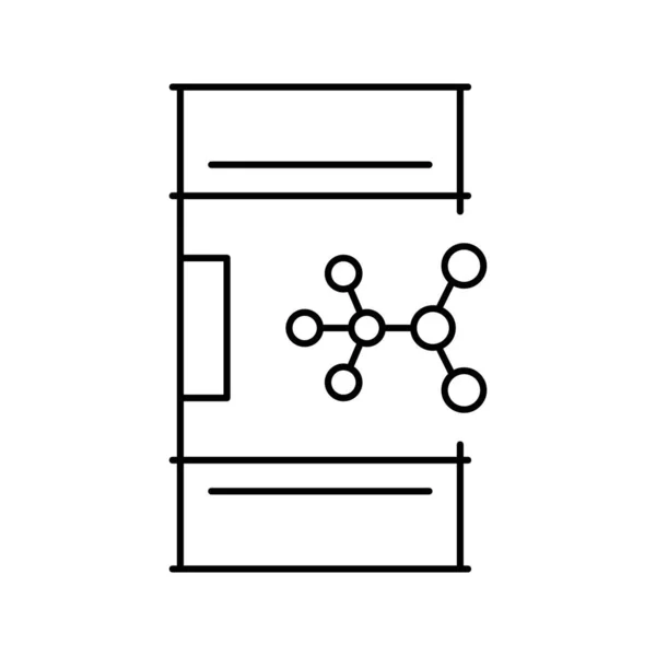 Illustration vectorielle d'icône de ligne de baril de nitrométhane — Image vectorielle