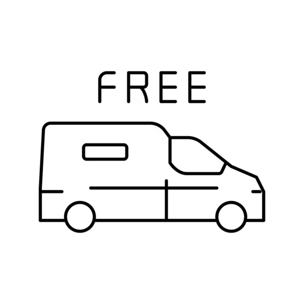 Van transportation free shipping line icon vector illustration — Stock Vector