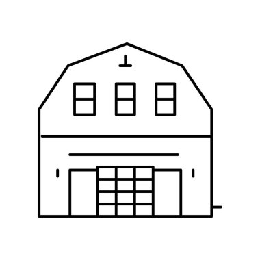 Barndominium ev hattı ikon vektör çizimi