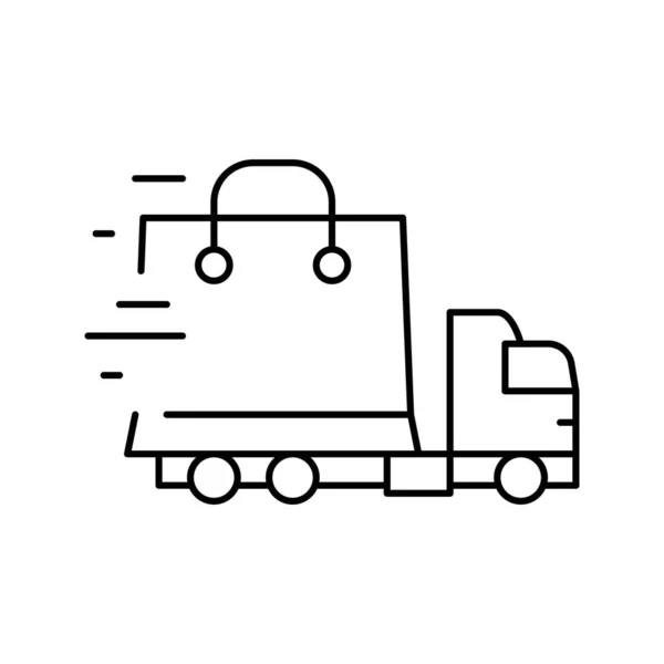 Ordem linha de transporte livre ícone vetor ilustração — Vetor de Stock