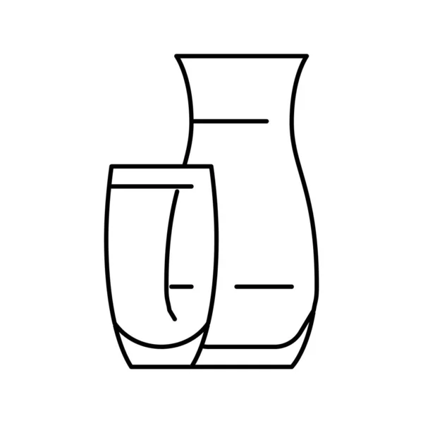 Vaas glas productie lijn pictogram vector illustratie — Stockvector