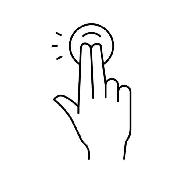 Toque duplo com os dedos na ilustração do vetor do ícone da linha de tela do smartphone — Vetor de Stock