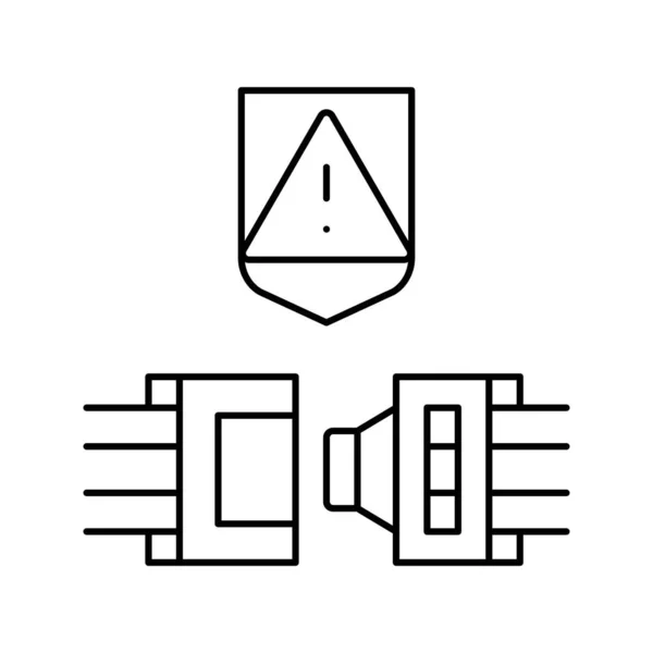 Drahtseil schützt Linie Symbol Vektor Illustration — Stockvektor
