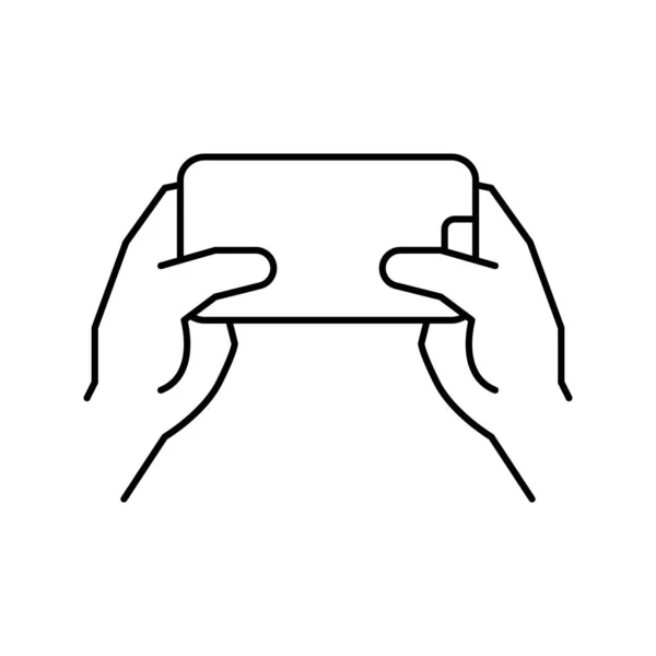 Акселерометр, воспроизводящий приложение для видеоигр на иконке смартфона — стоковый вектор