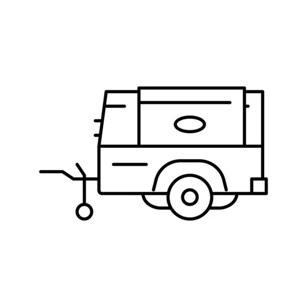 Illustrazione vettoriale dell'icona della linea del compressore d'aria diesel — Vettoriale Stock